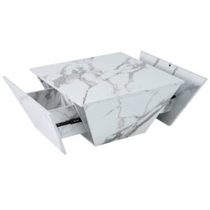 Wohnli Möbelsuche - Couchtisch aus MDF mit 2 Schubladen 70x70x37 cm