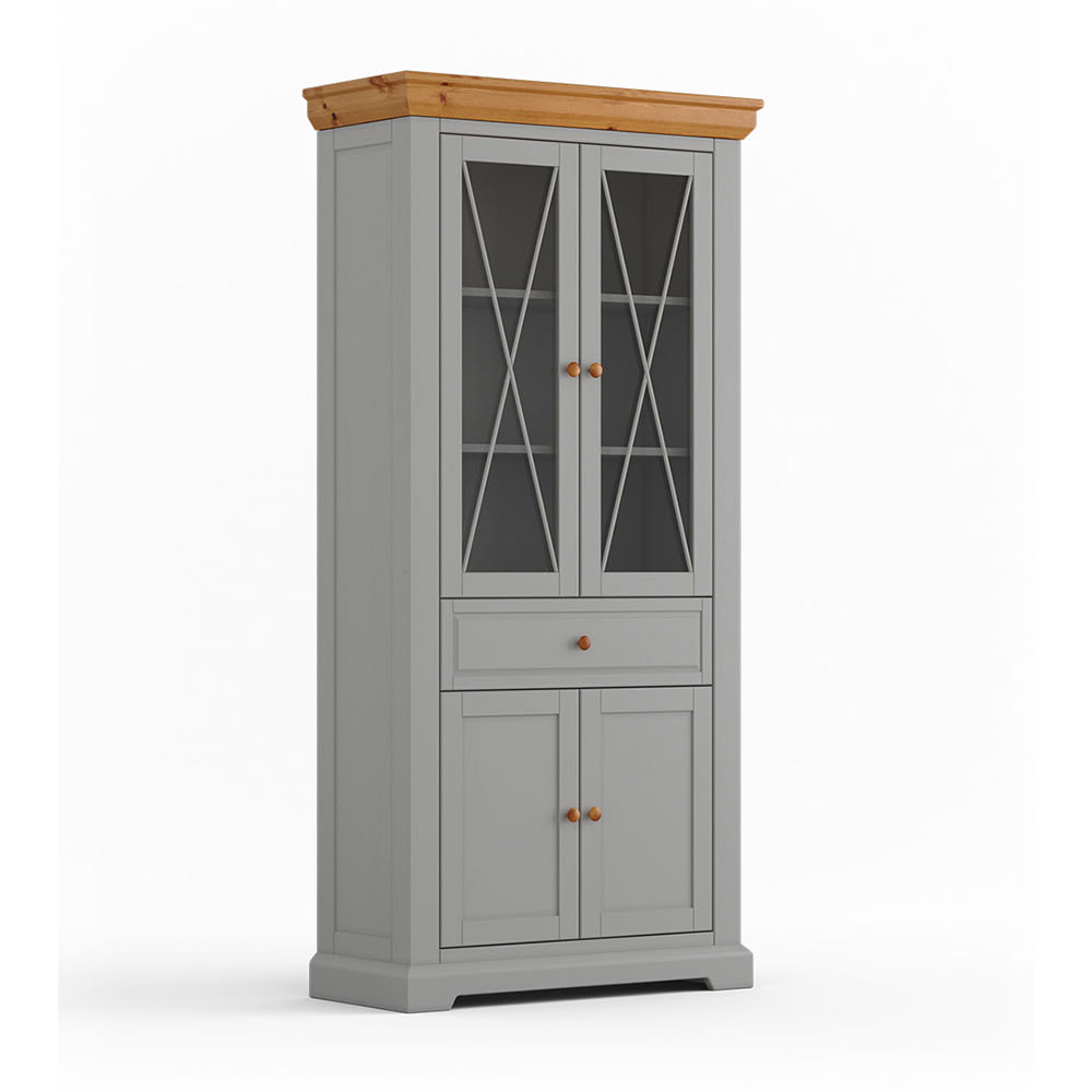 wohnli-moebel-suche-M26017498 Wohnli Möbelsuche - Standvitrine mit Glastüren aus Massivholz 95x41x200cm