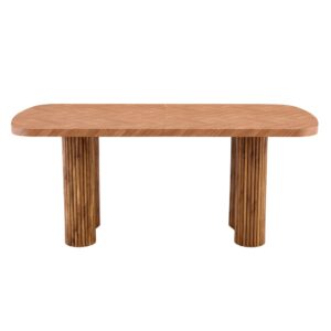 wohnli-moebel-suche-M26017548 Wohnli Möbelsuche - Esstisch mit Bogen-Säulenstütze Holzton 180x90 cm