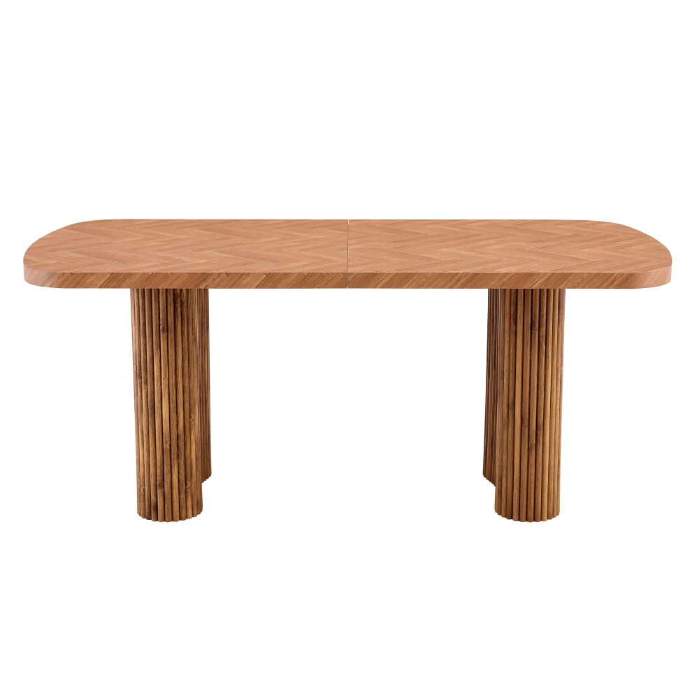 Wohnli Möbelsuche - Esstisch mit Bogen-Säulenstütze Holzton 180x90 cm