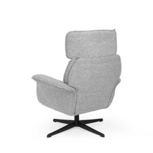 Drehbarer Sessel mit Armlehnen in Grau und Metallbeinen in Schwarz 69x105x83cm PES - Polyester Grau Koketto Home Sofas und Sessel Sessel, Poufs und Fußbänke Sessel