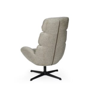 wohnli-moebel-suche-M26017641-1 Drehsessel mit Armlehnen in Taupe und Metallbeinen in Schwarz 86x109x75cm PES - Polyester Taupe Koketto Home Sofas und Sessel Sessel, Poufs und Fußbänke Sessel