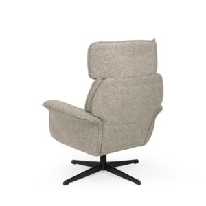 wohnli-moebel-suche-M26017643-1 Drehsessel mit Armlehnen in Taupe und Metallbeinen in Schwarz 69x105x83cm PES - Polyester Taupe Koketto Home Sofas und Sessel Sessel, Poufs und Fußbänke Sessel