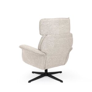 Drehbarer Sessel mit Armlehnen in Beige und schwarzen Metallbeinen 69x105x83cm PES - Polyester Beige Koketto Home Sofas und Sessel Sessel, Poufs und Fußbänke Sessel
