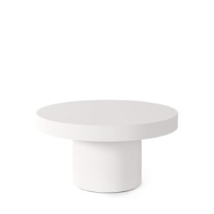 wohnli-moebel-suche-M26017652-1 Runder Couchtisch in Weiß 80x42x80cm Beton Weiß Koketto Home Möbel Wohnzimmermöbel Couchtische