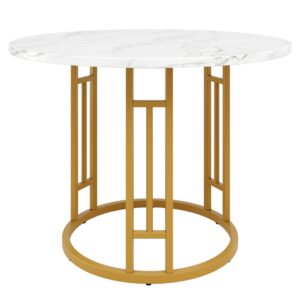 wohnli-moebel-suche-M26017672 Wohnli Möbelsuche - Runder Esstisch mit Marmormuster Tischplatte 80cm Metall