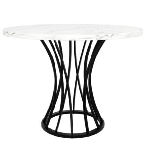 wohnli-moebel-suche-M26017674 Wohnli Möbelsuche - Runder Esstisch mit Marmoroptik Tischplatte 80x80 cm