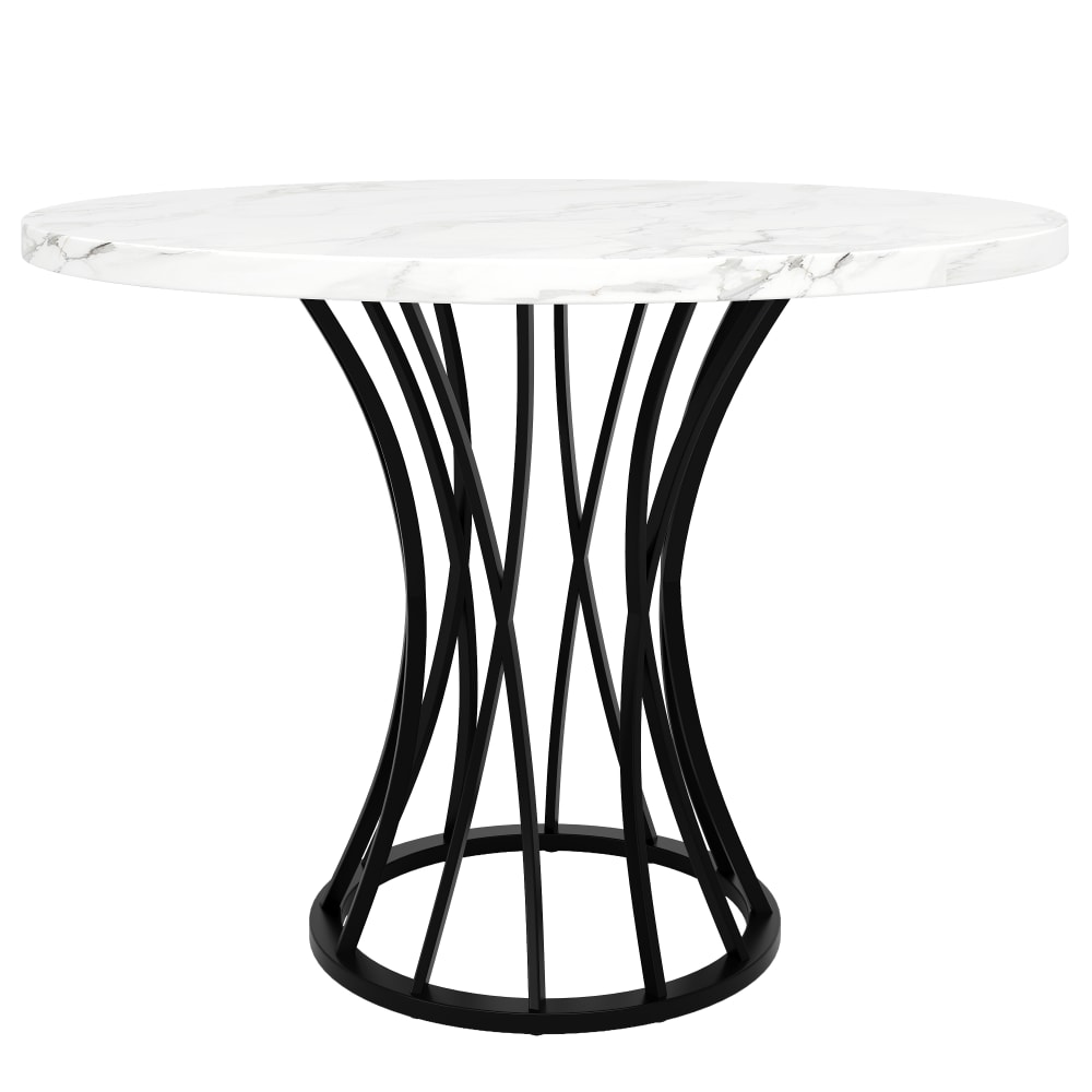 wohnli-moebel-suche-M26017674 Wohnli Möbelsuche - Runder Esstisch mit Marmoroptik Tischplatte 80x80 cm