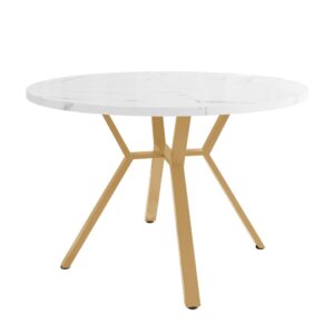 wohnli-moebel-suche-M26017675 Wohnli Möbelsuche - Runder Esstisch Marmoroptik mit X-Gestell Metall 100 cm