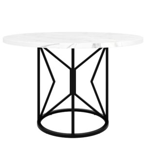 wohnli-moebel-suche-M26017686 Wohnli Möbelsuche - Runder Esstisch mit Metallbeinen Marmoroptik 100 cm