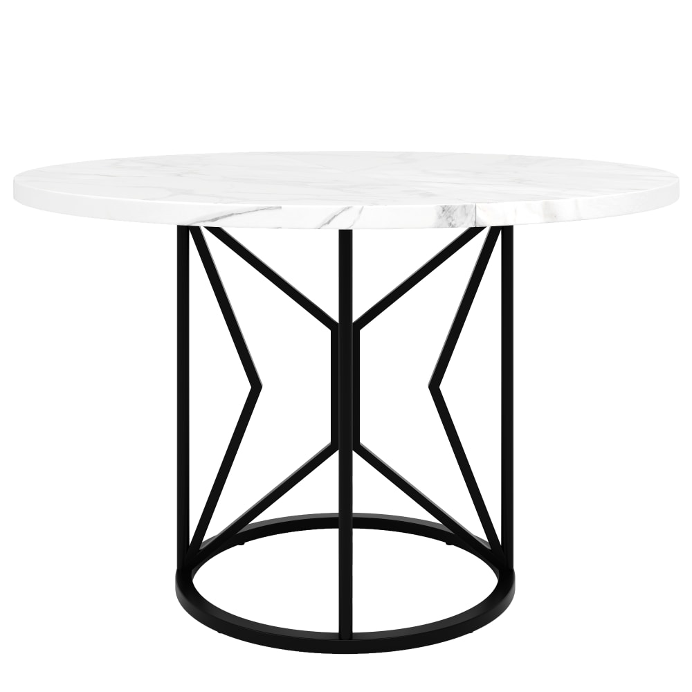 wohnli-moebel-suche-M26017686 Wohnli Möbelsuche - Runder Esstisch mit Metallbeinen Marmoroptik 100 cm
