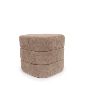 wohnli-moebel-suche-M26017691-1 Abgerundeter Pouf in Taupe 43x41x43cm PES - Polyester Taupe Koketto Home Sofas und Sessel Sessel, Poufs und Fußbänke Sitzsäcke