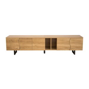 Wohnli Möbelsuche - TV-Schrank Holzoptik mit Eisenrahmen & Stauraum 191 cm
