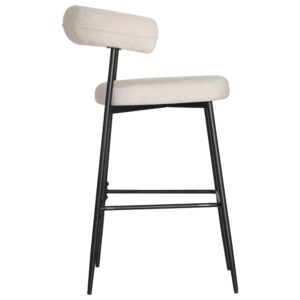 wohnli-moebel-suche-M26018020-1 Set aus 2 Barhockern aus beigem Stoff und schwarzem Stahl 55x99x60cm Stoff Beige Happy Garden Möbel Esszimmermöbel Barhocker