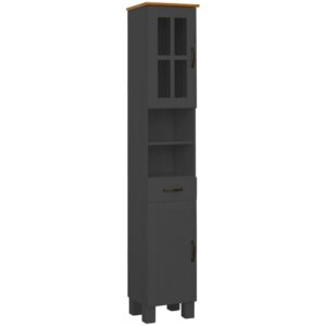 wohnli-moebel-suche-M26018850 Wohnli Möbelsuche - Badhochschrank mit 2 Türen 1 Schublade aus Kiefer Anthrazit