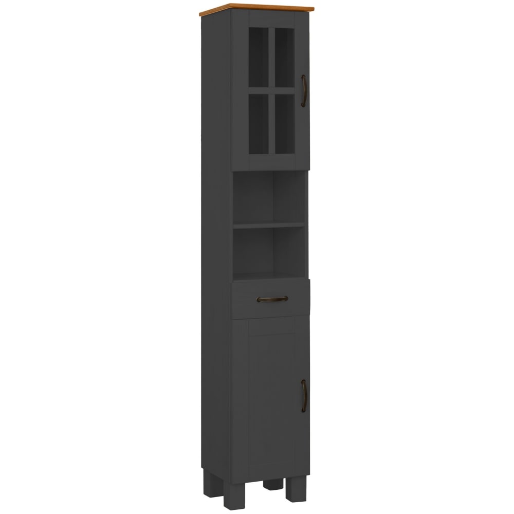wohnli-moebel-suche-M26018850 Wohnli Möbelsuche - Badhochschrank mit 2 Türen 1 Schublade aus Kiefer Anthrazit