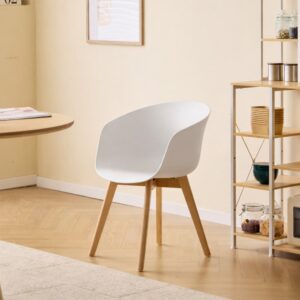 wohnli-moebel-suche-M26019232-1 Esszimmerstuhl aus Holz und Polypropylen Weiß 56x76x55cm Harz Weiß Nordlys Möbel Esszimmermöbel Stühle