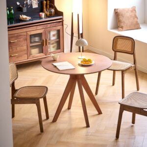 Runder Esstisch für 4 Personen aus Holz 90x76x90cm Holz Braun Nordlys Möbel Esszimmermöbel Esstische