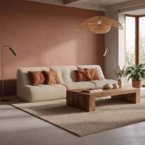 wohnli-moebel-suche-M26019503-1 Set aus 3 Stoffsesseln 240 x 90 x 70 cm ecru 240x70x90cm Samt Weiß Oviala Sofas und Sessel Sofas Modulare Sofas