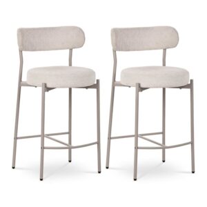 wohnli-moebel-suche-M26019607 Wohnli Möbelsuche - 2er-Set Barhocker Modern Chenille Beige