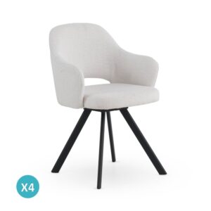 wohnli-moebel-suche-M26019943 Wohnli Möbelsuche - 4er-Set Sessel mit cremefarbenem Chenille-Bezug