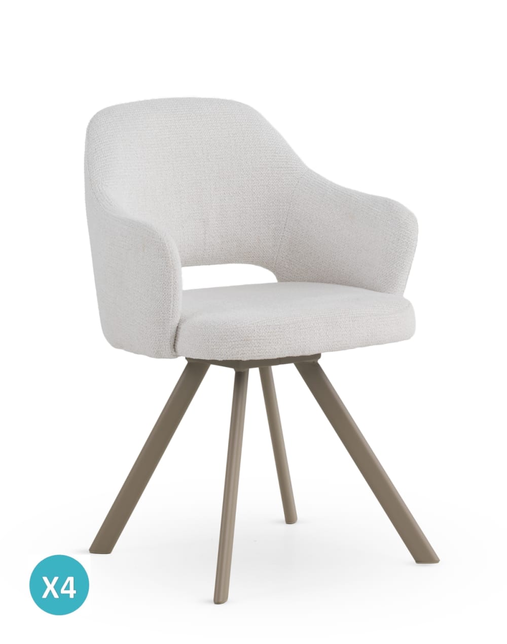 wohnli-moebel-suche-M26019951 Wohnli Möbelsuche - 4er-Set Sessel mit cremefarbenem Chenille-Bezug
