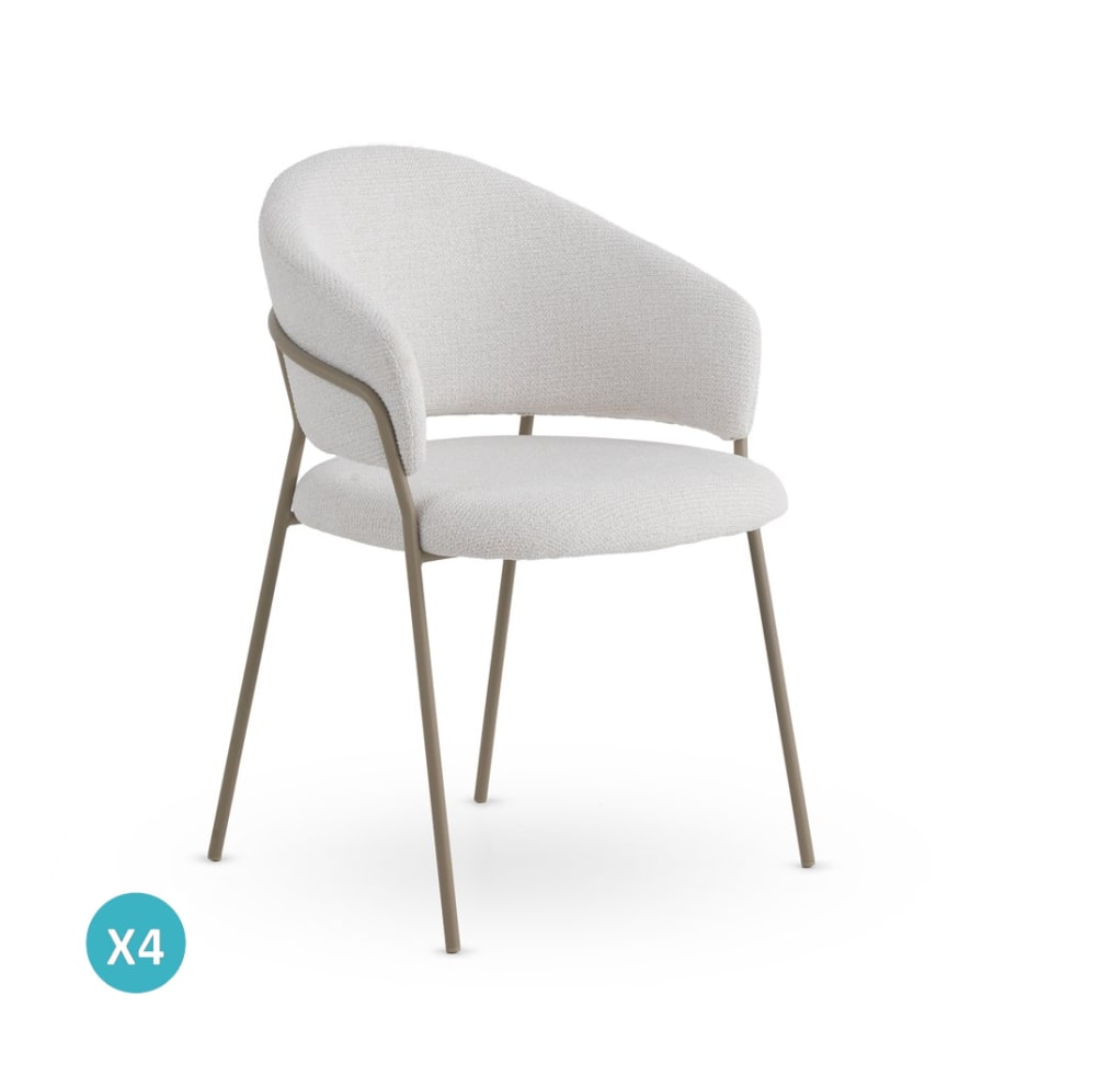 wohnli-moebel-suche-M26019954 Wohnli Möbelsuche - 4er-Pack Sessel mit cremefarbenem Chenille-Bezug