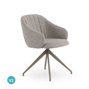 wohnli-moebel-suche-M26019955 Wohnli Möbelsuche - 4er-Set Drehsessel mit braunem Chenille-Bezug