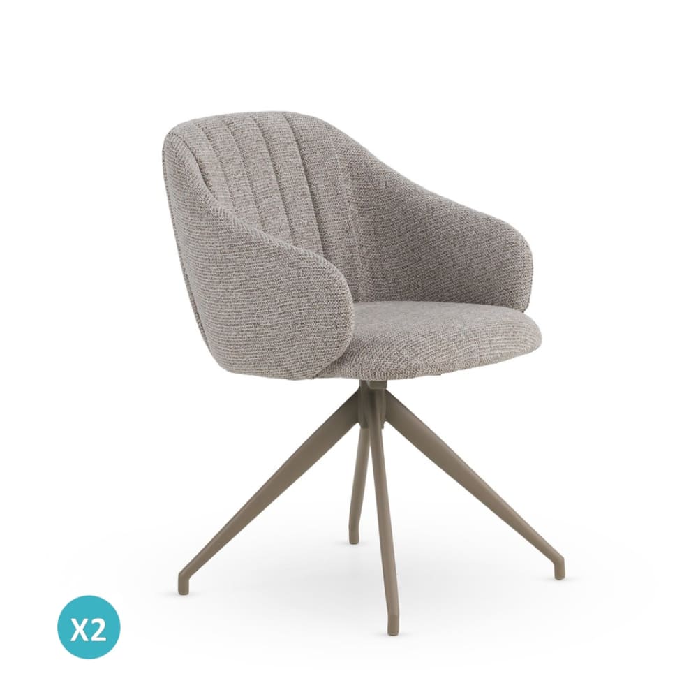 wohnli-moebel-suche-M26019955 Wohnli Möbelsuche - 4er-Set Drehsessel mit braunem Chenille-Bezug