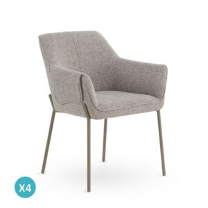 wohnli-moebel-suche-M26019956 Wohnli Möbelsuche - 4er-Set Sessel mit braunem Chenille-Bezug