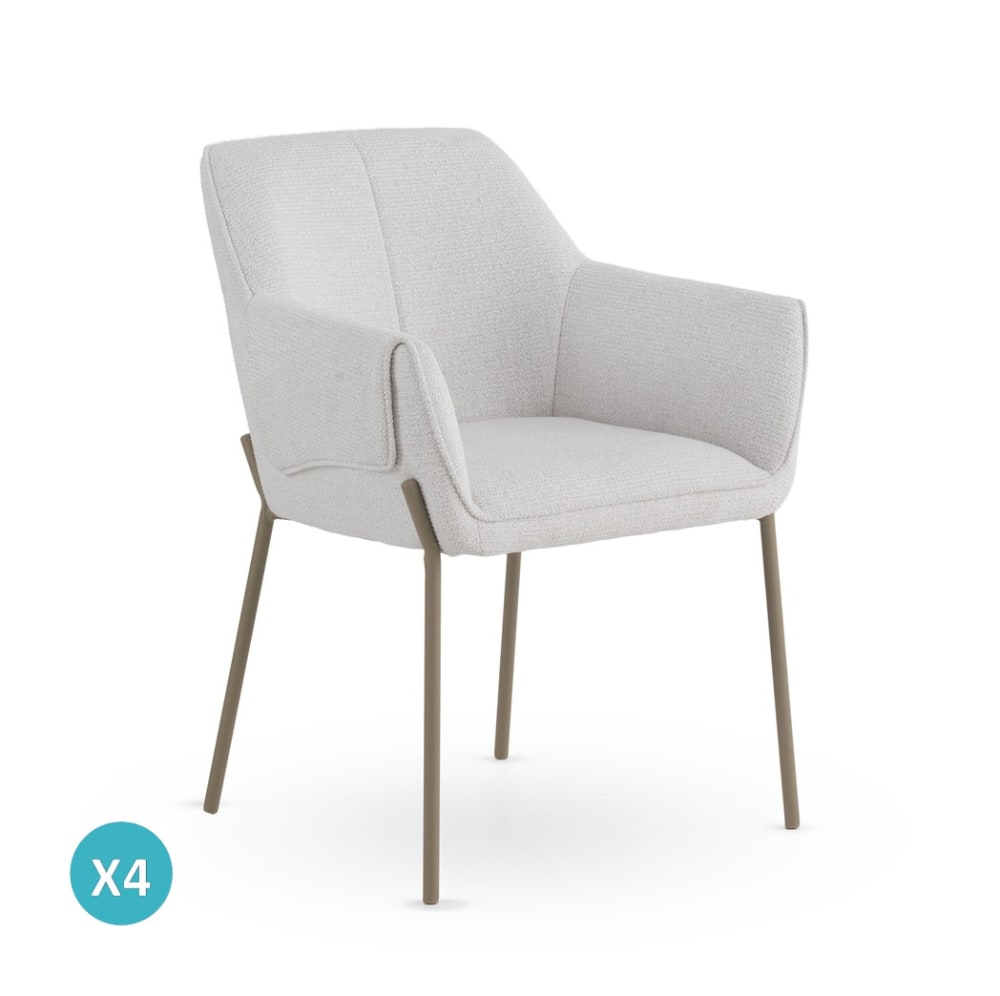 wohnli-moebel-suche-M26019957 Wohnli Möbelsuche - 4er-Set Sessel mit cremefarbenem Chenille-Bezug