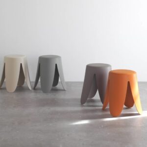wohnli-moebel-suche-M26019963-1 4er-Pack niedrige Hocker aus Polypropylen 40x45x40cm PP - Polypropylen Grau GEESE HOME Möbel Wohnzimmermöbel Hocker