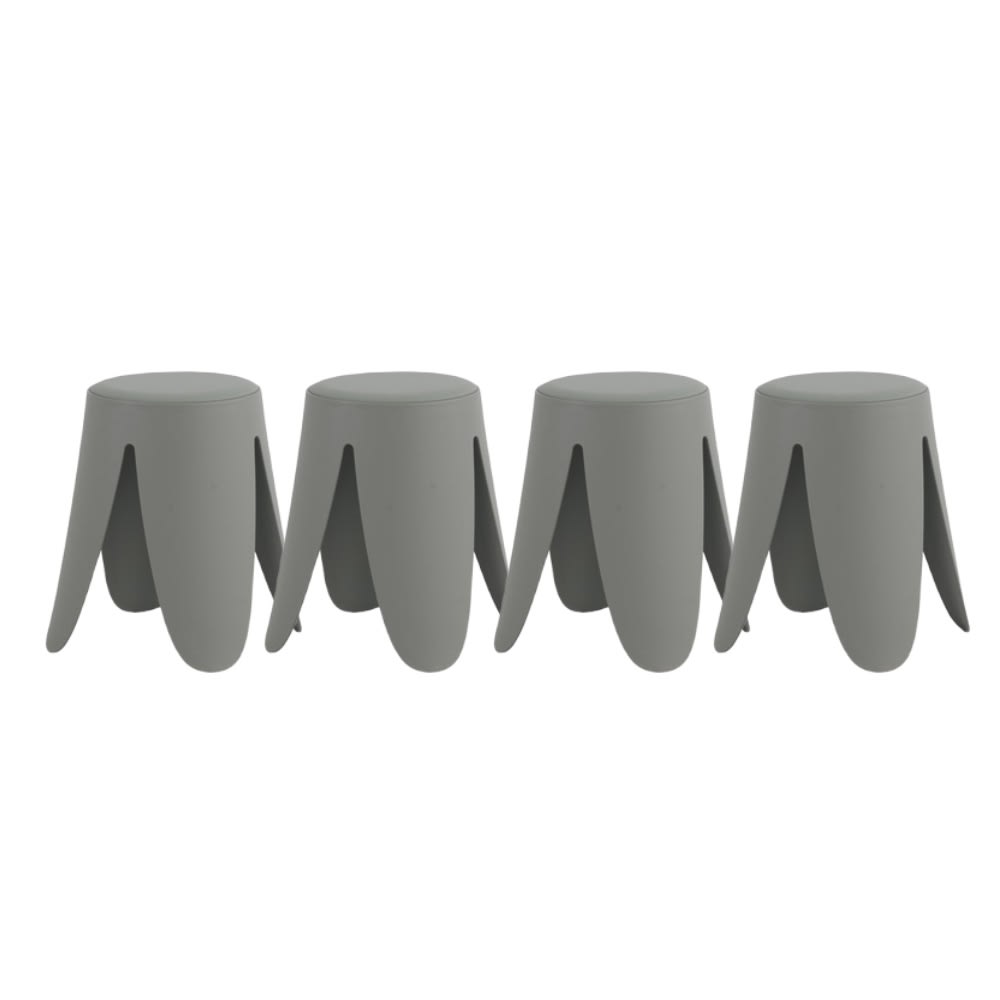 Wohnli Möbelsuche - 4er-Pack niedrige Hocker aus Polypropylen