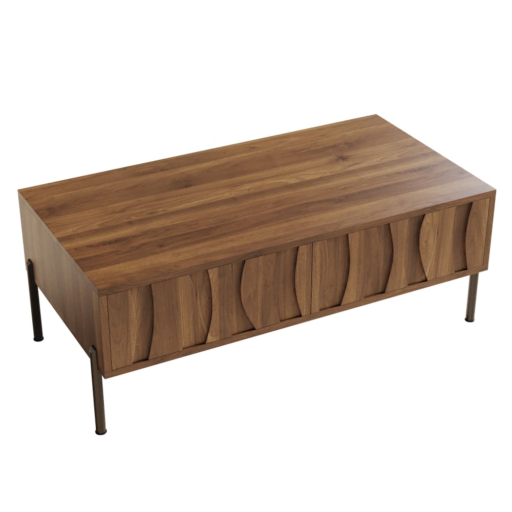 Wohnli Möbelsuche - Couchtisch aus MDF mit 2 Schubladen 105x55x41 cm