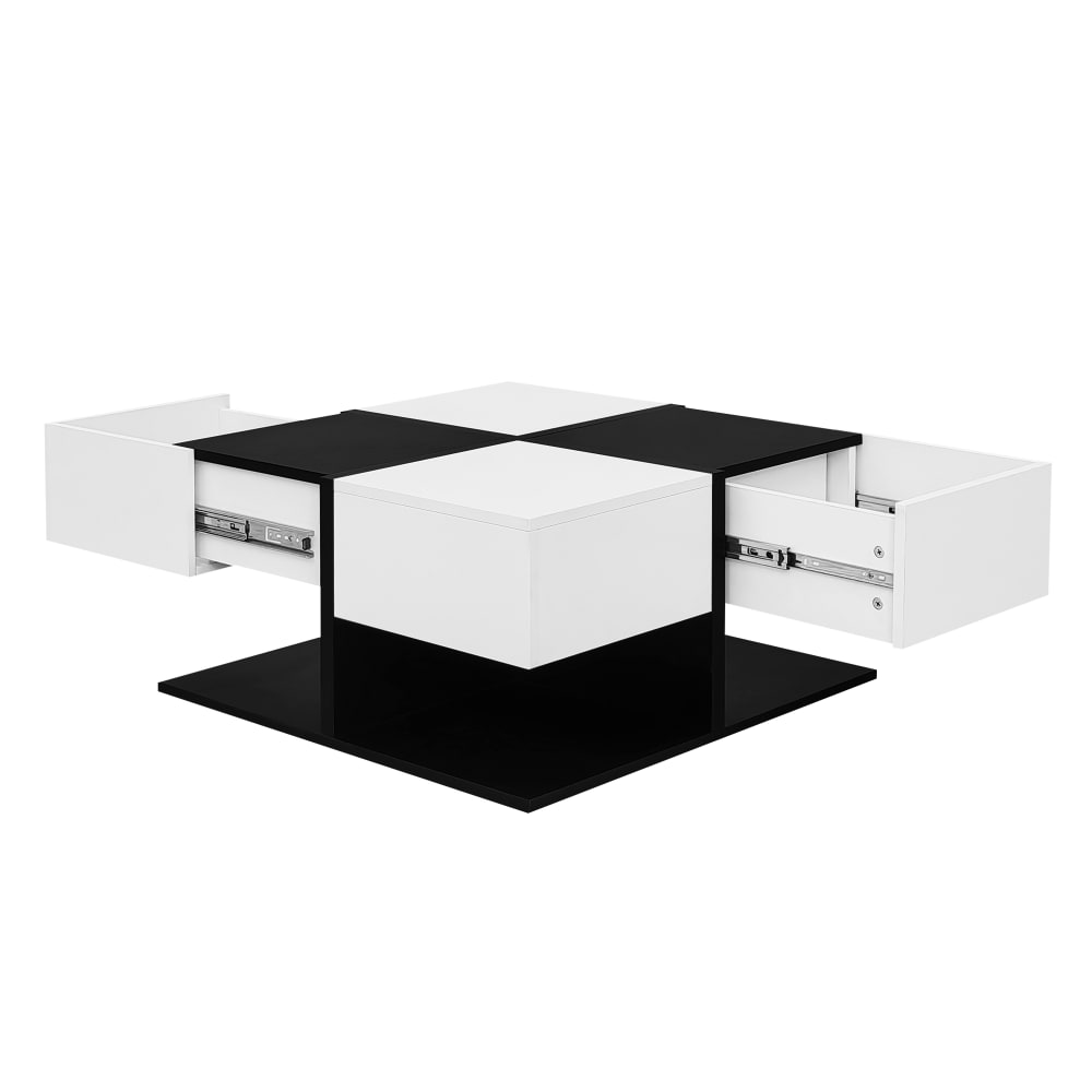 Wohnli Möbelsuche - Couchtisch aus Spanplatte mit 2 Schubladen 70x70x35