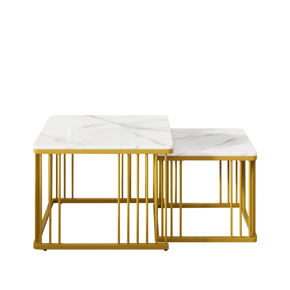 Wohnli Möbelsuche - Couchtisch-Set aus MDF ineinanderschiebbar 60x60x45 cm