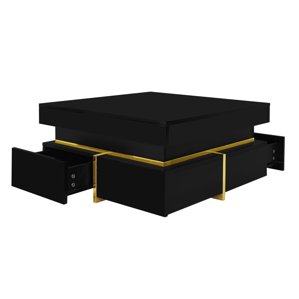 Wohnli Möbelsuche - Couchtisch aus Spanplatte mit 2 Schubladen 70x70x35