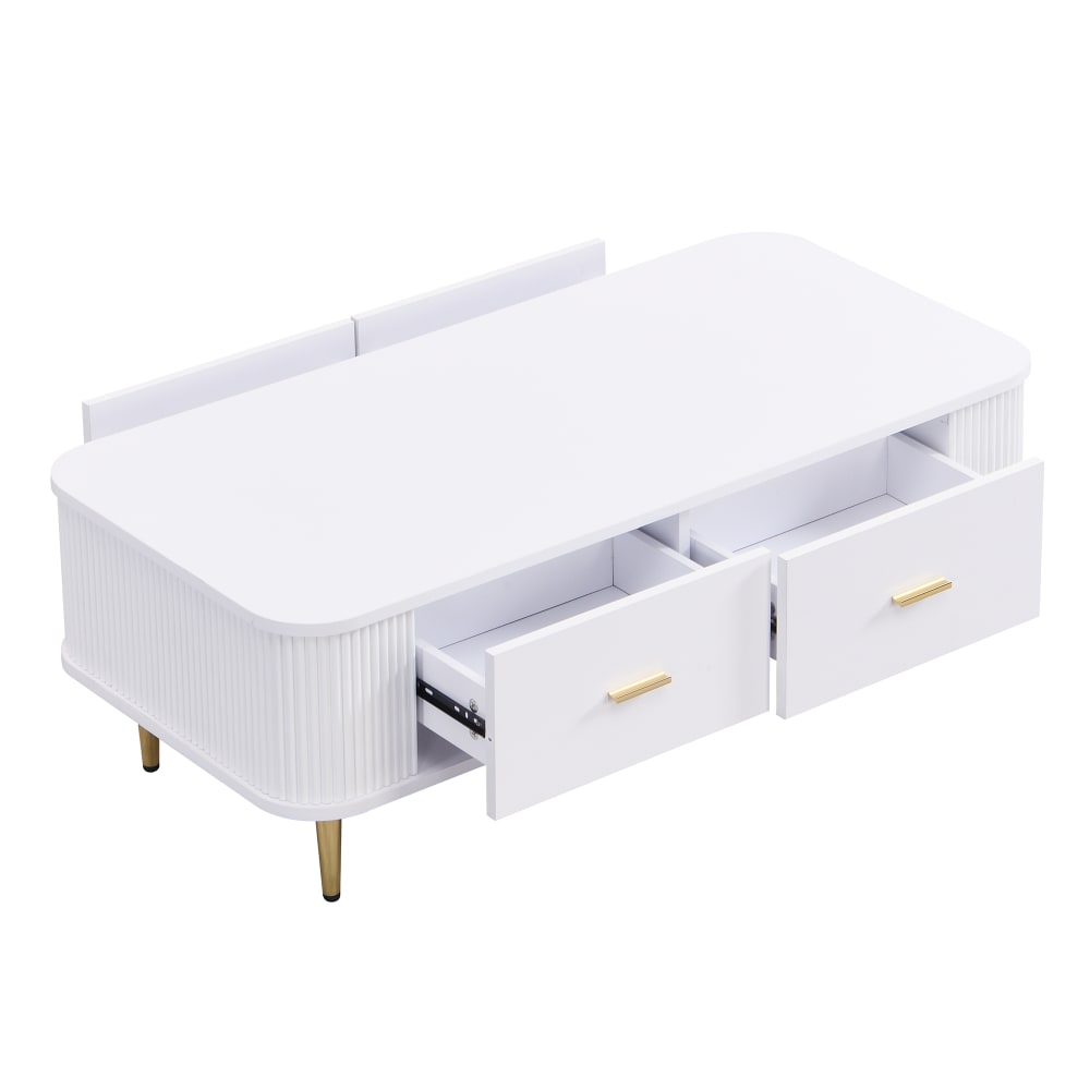 Wohnli Möbelsuche - Couchtisch aus MDF mit 4 Schubladen 105x51x38 cm