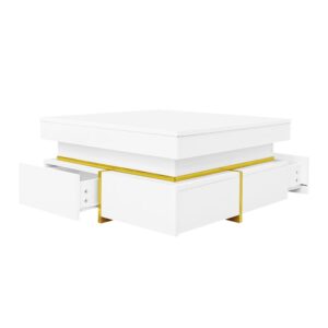 Wohnli Möbelsuche - Couchtisch aus Spanplatte mit 2 Schubladen 70x70x35