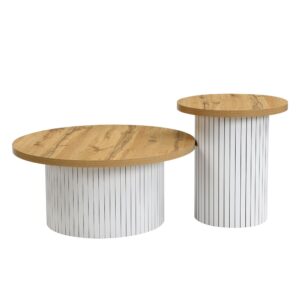 wohnli-moebel-suche-M26022318 Wohnli Möbelsuche - Couchtisch-Set aus MDF mit 2 runden Tischen 75x75x50 cm