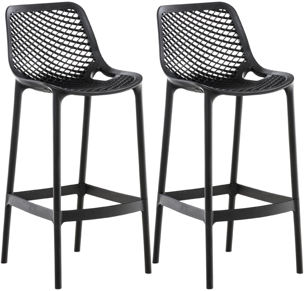wohnli-moebel-suche-M26022552 Wohnli Möbelsuche - 2er Set wetterbeständiger Barhocker aus Kunststoff schwarz