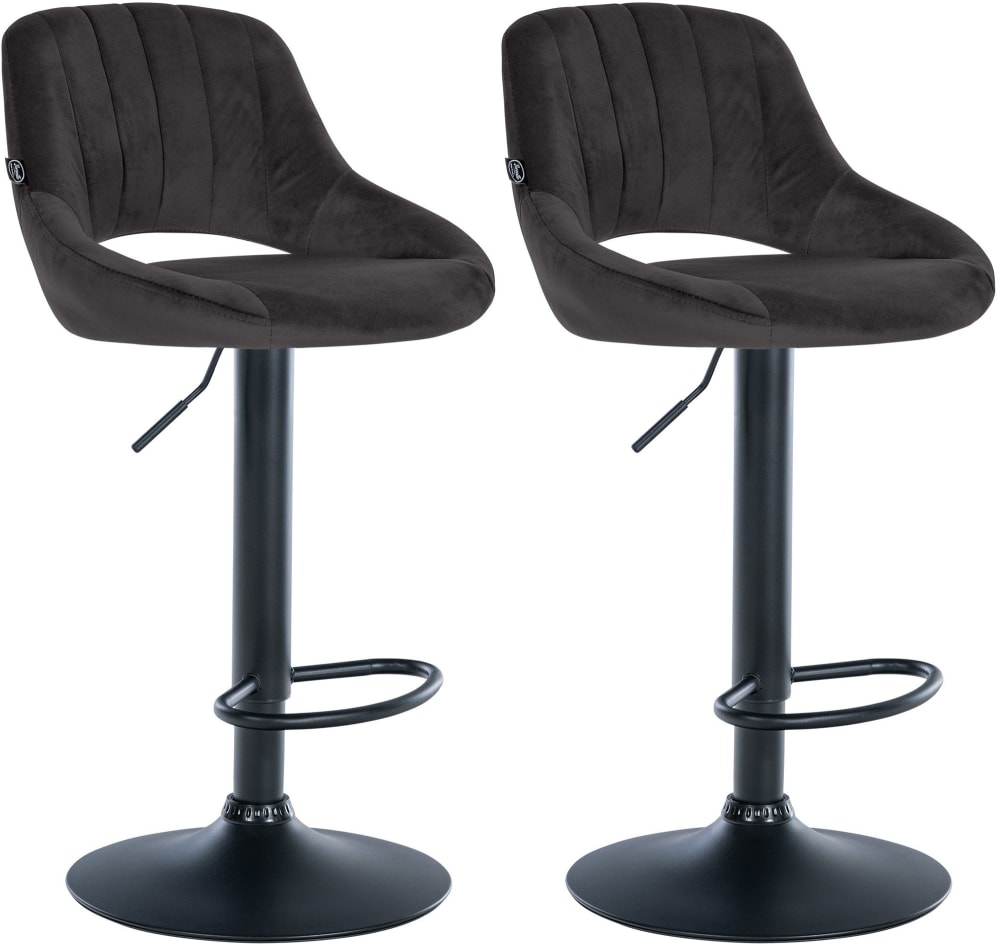 wohnli-moebel-suche-M26022559 Wohnli Möbelsuche - 2er Set Barhocker höhenverstellbar drehbar aus Samt schwarz