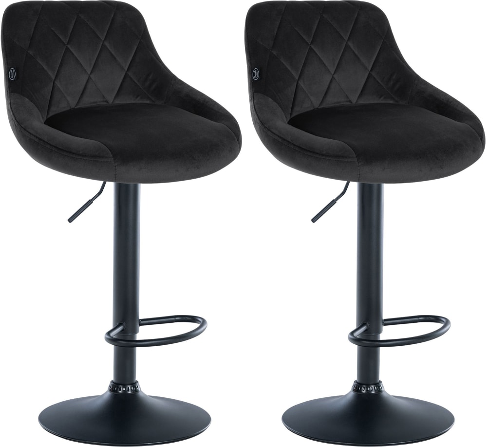 wohnli-moebel-suche-M26022562 Wohnli Möbelsuche - 2er Set Barhocker höhenverstellbar aus Samt schwarz