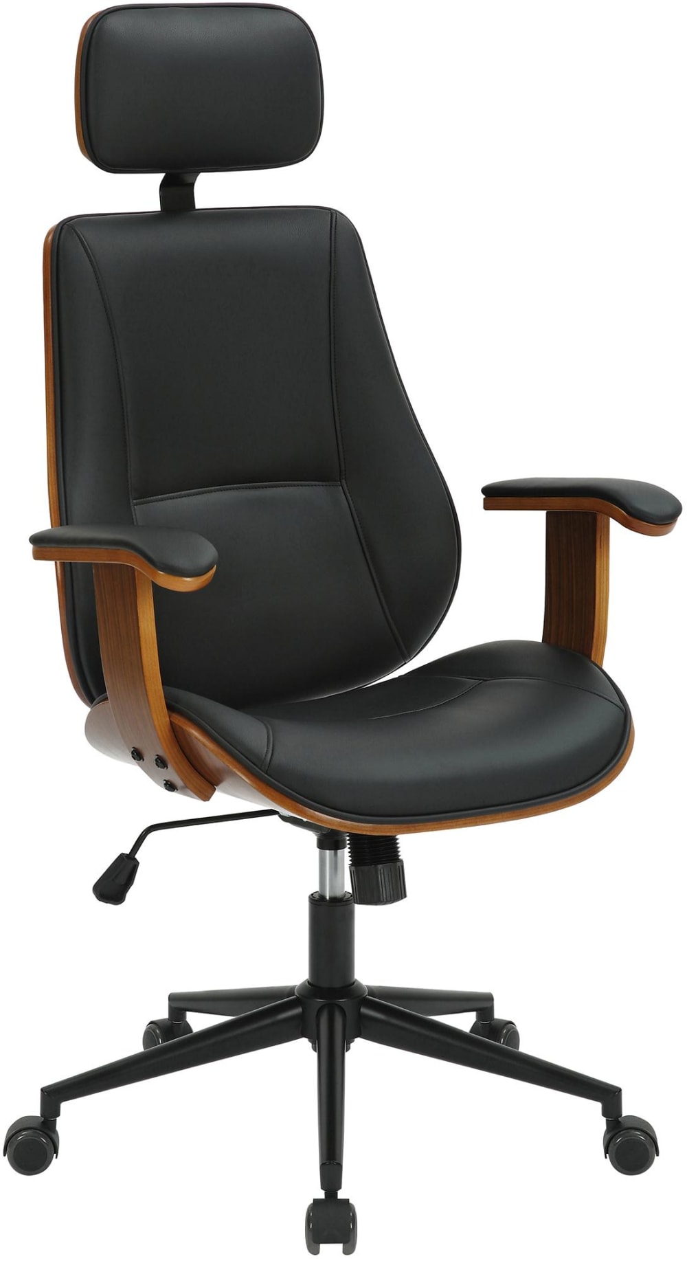 wohnli-moebel-suche-M26022566 Wohnli Möbelsuche - Bürostuhl höhenverstellbar drehbar aus Kunstleder walnuss/schwarz