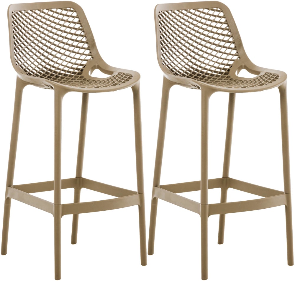 wohnli-moebel-suche-M26022569 Wohnli Möbelsuche - 2er Set wetterbeständiger Barhocker aus Kunststoff schlamm