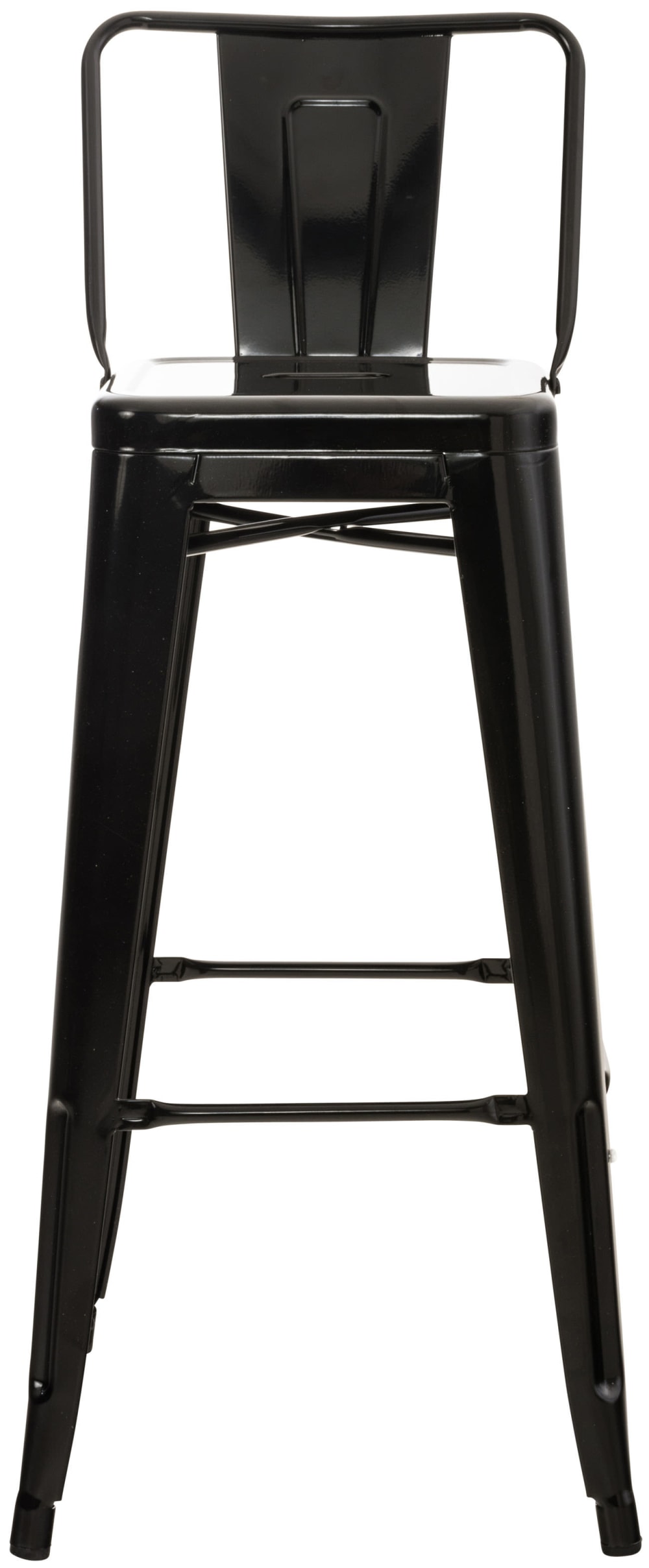 4er Set Barhocker industrial mit Fußstütze Metall schwarz 43x96x44cm Metall Schwarz CLP Möbel Esszimmermöbel Barhocker