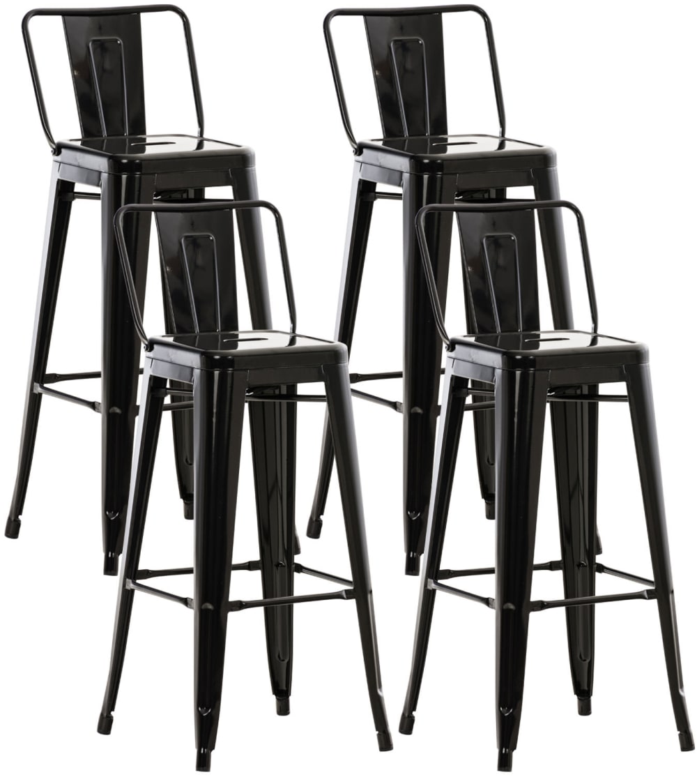 wohnli-moebel-suche-M26022594 Wohnli Möbelsuche - 4er Set Barhocker industrial mit Fußstütze Metall schwarz