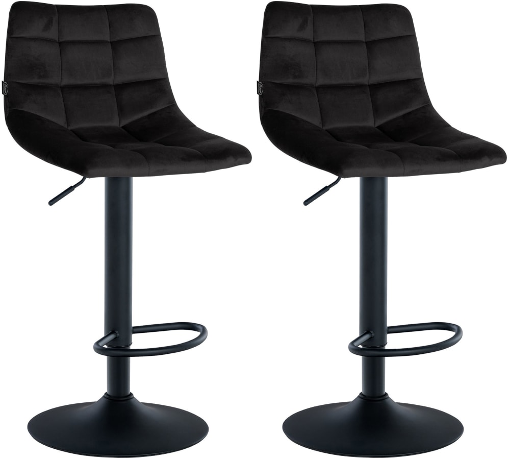 wohnli-moebel-suche-M26022595 Wohnli Möbelsuche - 2er Set Barhocker höhenverstellbar aus Samt schwarz