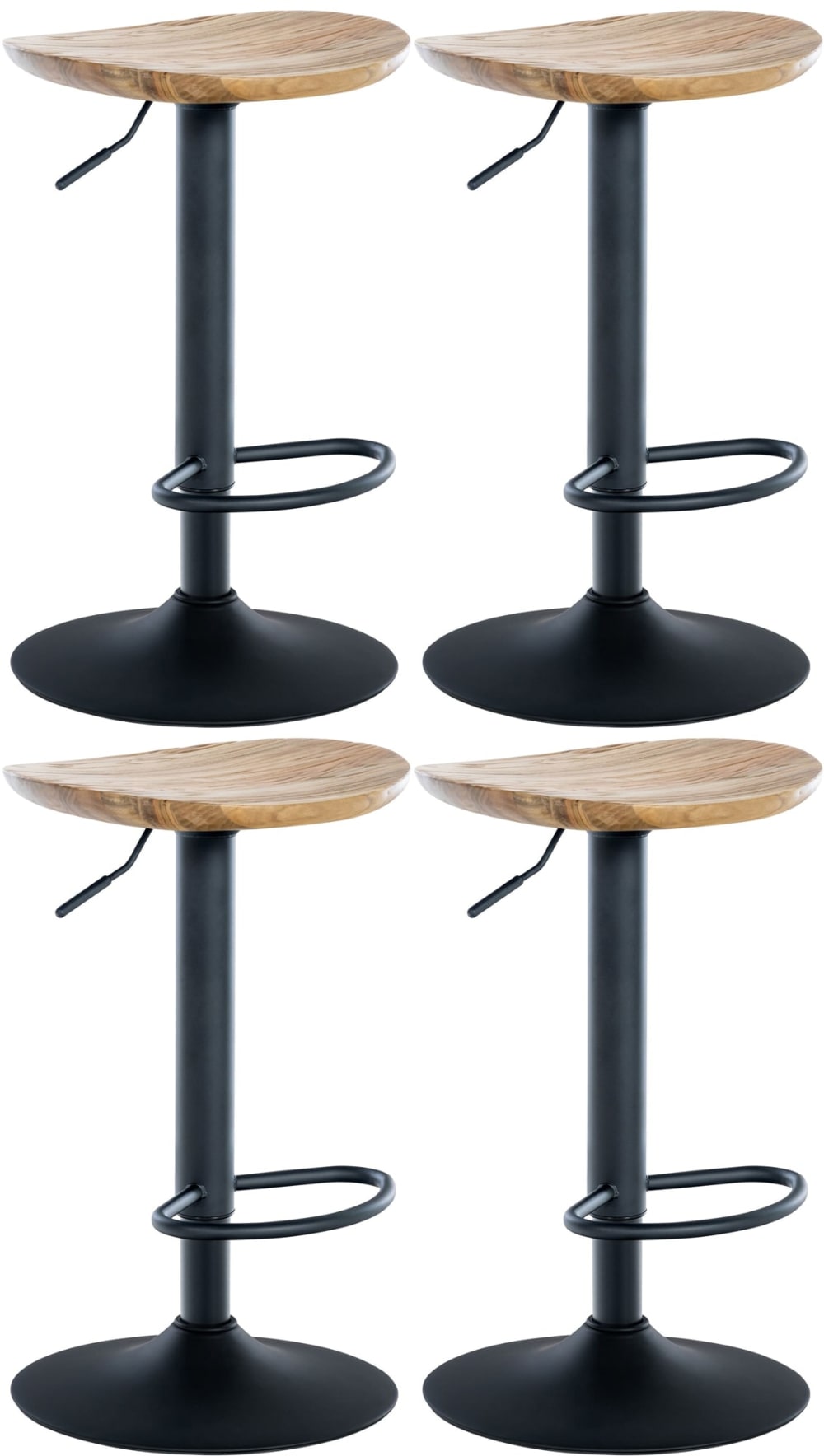 wohnli-moebel-suche-M26022605 Wohnli Möbelsuche - 4er Set Barhocker höhenverstellbar drehbar aus Holz natura