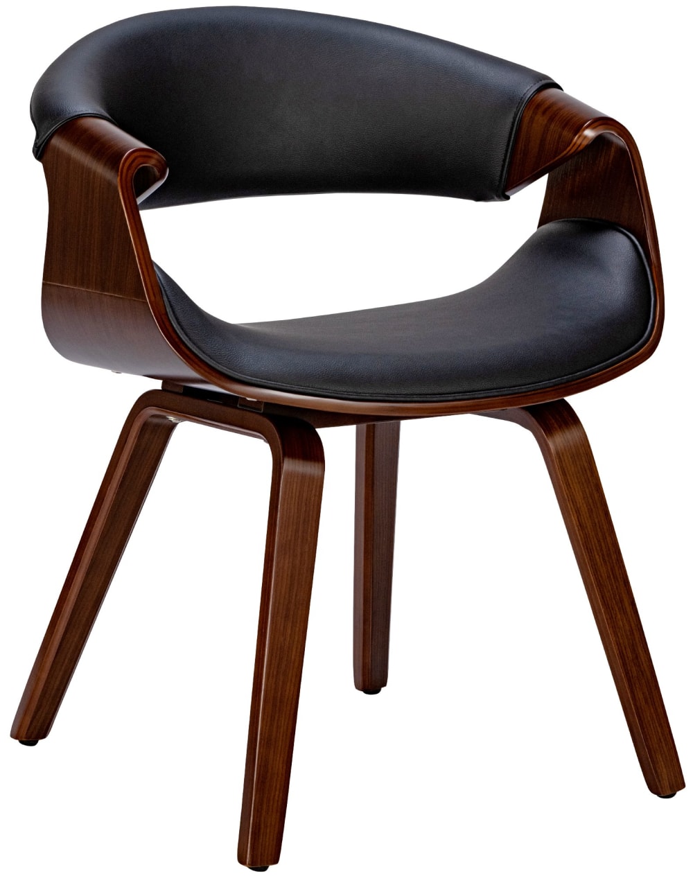 wohnli-moebel-suche-M26022610 Wohnli Möbelsuche - Esszimmerstuhl mit Sitz aus Kunstleder walnuss/schwarz